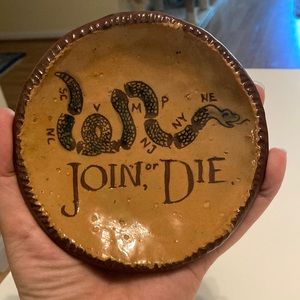Colonial Reproduction “Join or Die” Shallow Tray/Bowl